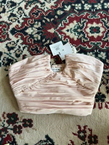 Zara blush pink strapless top