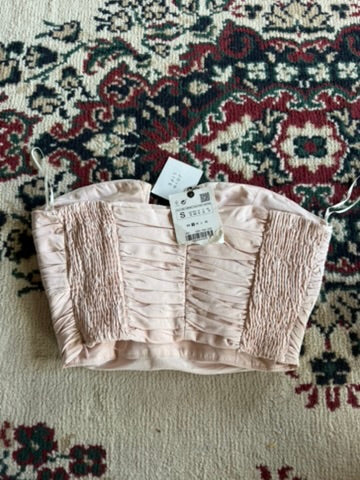 Zara blush pink strapless top