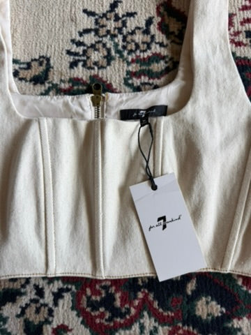 For All Mankind cream corset top