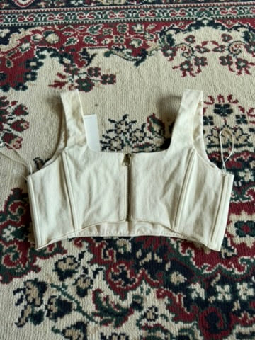 For All Mankind cream corset top