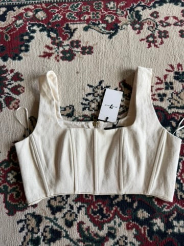 For All Mankind cream corset top