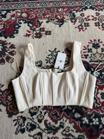 For All Mankind cream corset top